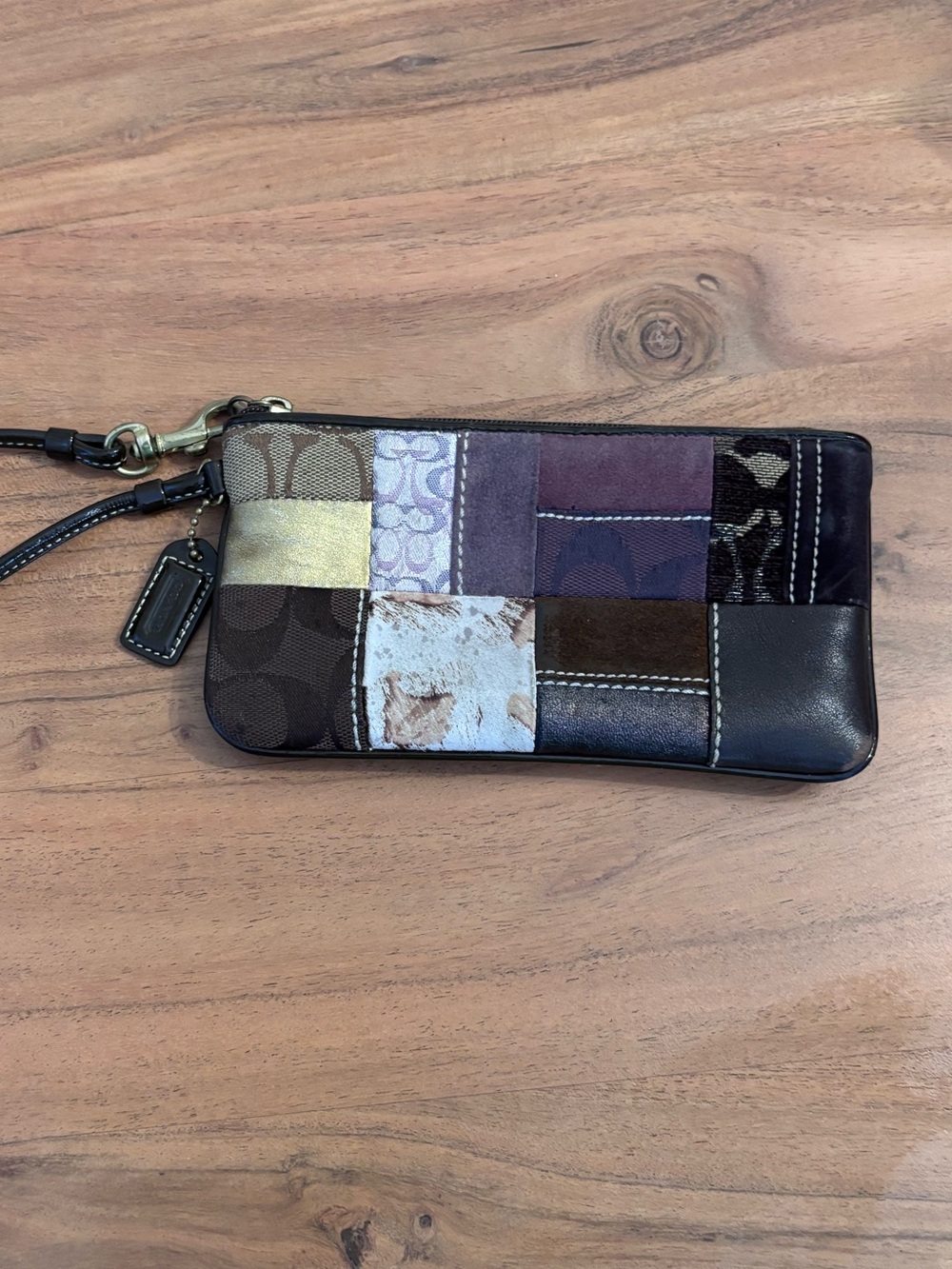 Vintage Y2K Coach Patchwork Wristlet